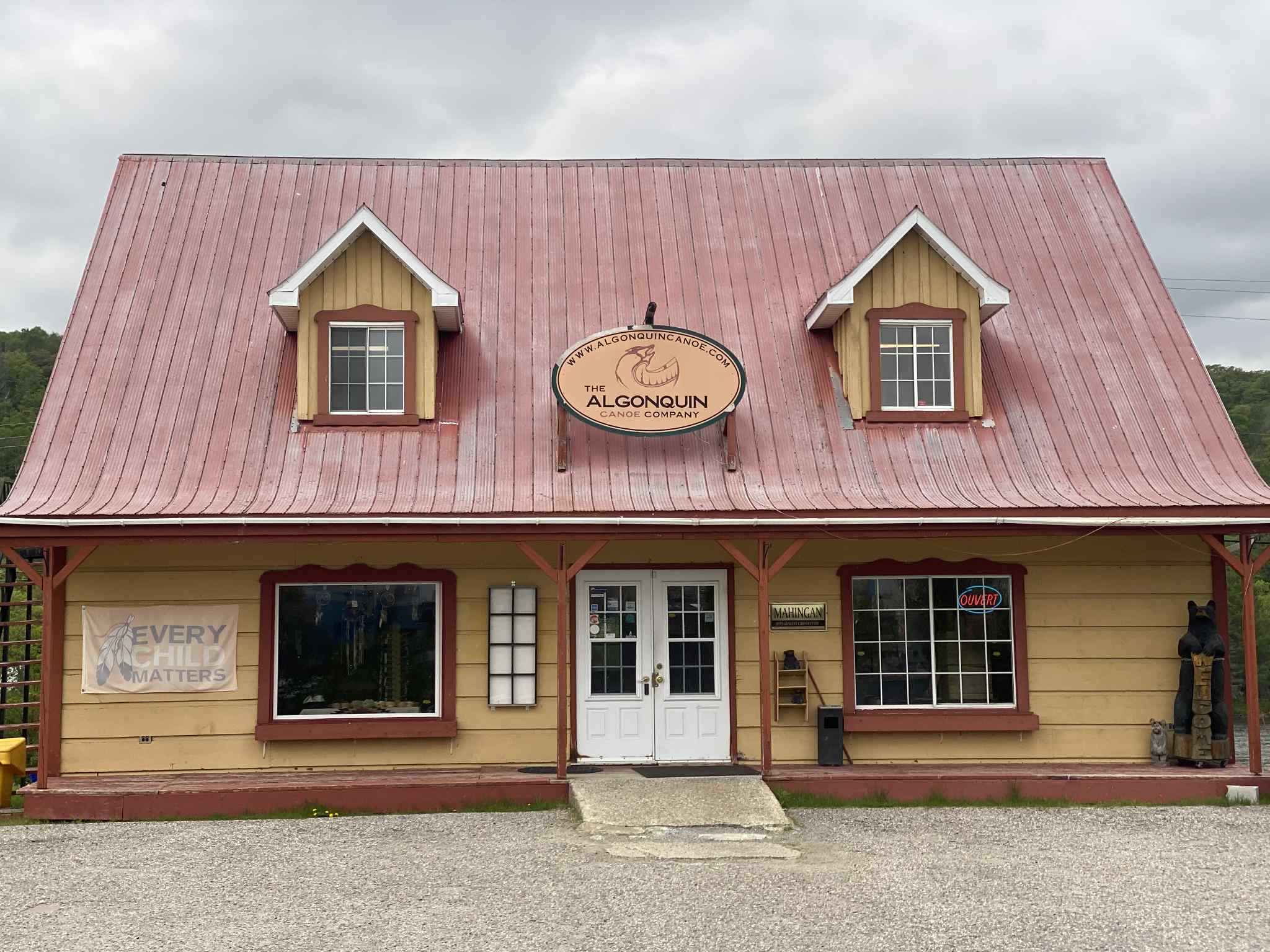 A view of the front of the Algonquin Canoe Co. building.